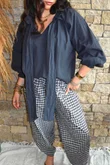 Larc Poet Blouse Navy